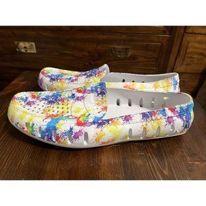 Floafers Loafer Water Floating Shoe Paint Splatter Multicolor Print Mens SZ 11